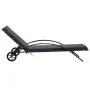 Tumbona con cojín y ruedas ratán sintético gris antracita by , Loungers - Ref: Foro24-47746, Price: 156,57 €, Discount: %