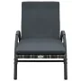Tumbona con cojín y ruedas ratán sintético gris antracita by , Loungers - Ref: Foro24-47746, Price: 156,57 €, Discount: %