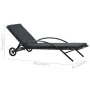 Tumbona con cojín y ruedas ratán sintético gris antracita by , Loungers - Ref: Foro24-47746, Price: 156,57 €, Discount: %