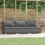 Sofá de jardín de 3 plazas con cojines ratán sintético gris by , Garden sets - Ref: Foro24-317517, Price: 391,76 €, Discount: %