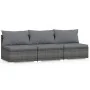 Sofá de jardín de 3 plazas con cojines ratán sintético gris by , Garden sets - Ref: Foro24-317517, Price: 391,76 €, Discount: %