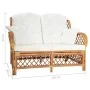 Sofá de 2 plazas de ratán marrón claro by , Sofas - Ref: Foro24-325474, Price: 378,97 €, Discount: %