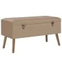 Banco con compartimento de terciopelo beige 80 cm de , Bancos para recibidores y almacenamiento - Ref: Foro24-329933, Precio:...