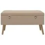 Banco con compartimento de terciopelo beige 80 cm de , Bancos para recibidores y almacenamiento - Ref: Foro24-329933, Precio:...