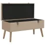 Banco con compartimento de terciopelo beige 80 cm de , Bancos para recibidores y almacenamiento - Ref: Foro24-329933, Precio:...