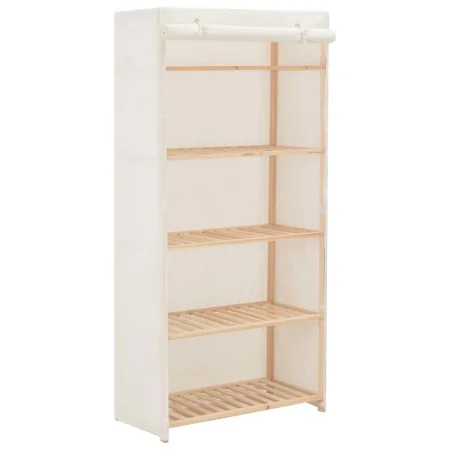 Armario de tela blanco 79x40x170 cm de , Armarios roperos - Ref: Foro24-248190, Precio: 119,17 €, Descuento: %