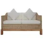 Sofá de 2 plazas con cojines ratán natural by , Sofas - Ref: Foro24-283076, Price: 563,76 €, Discount: %