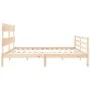Bed frame with solid wood headboard 200x200 cm by vidaXL, Beds and slatted bases - Ref: Foro24-3195111, Price: 140,64 €, Disc...