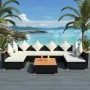 Muebles de jardín y cojines 7 piezas ratán sintético negro by , Garden sets - Ref: Foro24-42751, Price: 852,26 €, Discount: %