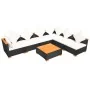Muebles de jardín y cojines 7 piezas ratán sintético negro by , Garden sets - Ref: Foro24-42751, Price: 852,26 €, Discount: %