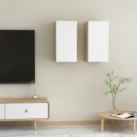 Mueble de TV 2 uds contrachapada blanco y roble 30,5x30x60 cm von , TV-Möbel - Ref: Foro24-803337, Preis: 73,54 €, Rabatt: %