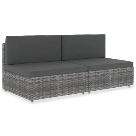 Sofá seccional de 2 plazas de ratán sintético gris by , Modular outdoor sofas - Ref: Foro24-49523, Price: 191,77 €, Discount: %