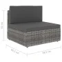 Sofá seccional de 2 plazas de ratán sintético gris by , Modular outdoor sofas - Ref: Foro24-49523, Price: 191,77 €, Discount: %
