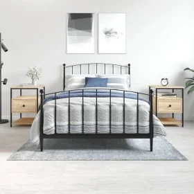 Mesitas noche 2 uds madera ingeniería roble Sonoma 40x42x56 cm by , Nightstands - Ref: Foro24-826026, Price: 96,27 €, Discoun...