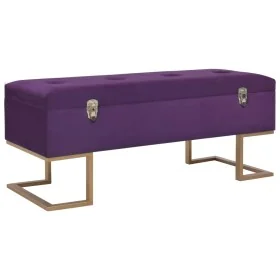 Banco con compartimento 105 cm morado de terciopelo by , Benches for halls and storage - Ref: Foro24-247572, Price: 138,96 €,...