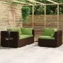 Set muebles de jardín 3 piezas y cojines ratán sintético marrón von , Modulare Sofas für den Außenbereich - Ref: Foro24-31756...