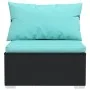Sofá de 4 plazas con cojines ratán sintético negro by , Garden sets - Ref: Foro24-317541, Price: 435,43 €, Discount: %