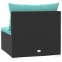 Sofá de 4 plazas con cojines ratán sintético negro by , Garden sets - Ref: Foro24-317541, Price: 435,43 €, Discount: %