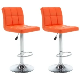 Taburetes de cocina 2 unidades cuero sintético naranja by , Kitchen stools - Ref: Foro24-323640, Price: 133,05 €, Discount: %