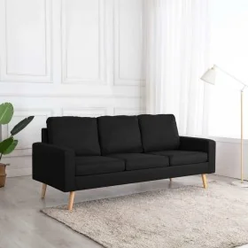 Sofá de 3 plazas de tela negro by , Sofas - Ref: Foro24-288722, Price: 400,45 €, Discount: %