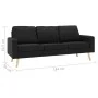 Sofá de 3 plazas de tela negro by , Sofas - Ref: Foro24-288722, Price: 400,45 €, Discount: %