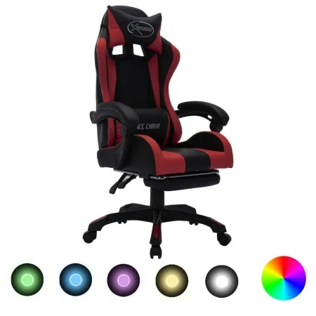 Silla gaming luces LED RGB cuero sintético color vino y negro by , Office chairs - Ref: Foro24-288013, Price: 228,80 €, Disco...
