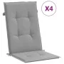 Cojín silla de jardín respaldo alto 4 uds tela gris 120x50x3 cm de , Cojines para sillas y sofás - Ref: Foro24-43180, Precio:...