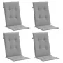 Cojín silla de jardín respaldo alto 4 uds tela gris 120x50x3 cm de , Cojines para sillas y sofás - Ref: Foro24-43180, Precio:...