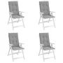 Cojín silla de jardín respaldo alto 4 uds tela gris 120x50x3 cm de , Cojines para sillas y sofás - Ref: Foro24-43180, Precio:...