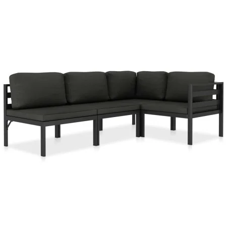 Set muebles de jardín 4 pzas y cojines aluminio gris antracita von , Gartensets - Ref: Foro24-49231, Preis: 669,60 €, Rabatt: %