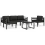Set muebles de jardín 6 pzas y cojines aluminio gris antracita de , Conjuntos de jardín - Ref: Foro24-49233, Precio: 863,63 €...