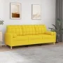 Sofá de 3 plazas con cojines tela amarillo claro 180 cm by , Sofas - Ref: Foro24-3200795, Price: 248,73 €, Discount: %