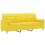 Sofá de 3 plazas con cojines tela amarillo claro 180 cm by , Sofas - Ref: Foro24-3200795, Price: 248,73 €, Discount: %