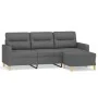 Sofá de 3 plazas con taburete de tela gris oscuro 180 cm by , Sofas - Ref: Foro24-3201074, Price: 323,43 €, Discount: %