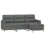 Sofá de 3 plazas con taburete de tela gris oscuro 180 cm by , Sofas - Ref: Foro24-3201074, Price: 323,43 €, Discount: %
