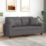 Sofá de 2 plazas con cojines cuero sintético gris 140 cm by , Sofas - Ref: Foro24-3200805, Price: 194,86 €, Discount: %