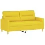 Sofá de 2 plazas con cojines tela amarillo claro 140 cm by , Sofas - Ref: Foro24-3200826, Price: 179,67 €, Discount: %