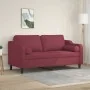 Sofá de 2 plazas con cojines tela rojo tinto 140 cm by , Sofas - Ref: Foro24-3200851, Price: 230,44 €, Discount: %