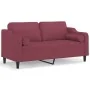 Sofá de 2 plazas con cojines tela rojo tinto 140 cm by , Sofas - Ref: Foro24-3200851, Price: 230,44 €, Discount: %
