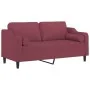 Sofá de 2 plazas con cojines tela rojo tinto 140 cm by , Sofas - Ref: Foro24-3200851, Price: 230,44 €, Discount: %