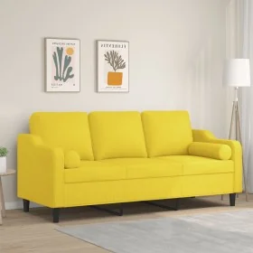 Sofá de 3 plazas con cojines tela amarillo claro 180 cm von , Sofas - Ref: Foro24-3200858, Preis: 241,17 €, Rabatt: %