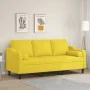 Sofá de 3 plazas con cojines tela amarillo claro 180 cm by , Sofas - Ref: Foro24-3200858, Price: 241,17 €, Discount: %