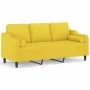 Sofá de 3 plazas con cojines tela amarillo claro 180 cm by , Sofas - Ref: Foro24-3200858, Price: 241,17 €, Discount: %