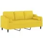 Sofá de 3 plazas con cojines tela amarillo claro 180 cm by , Sofas - Ref: Foro24-3200858, Price: 241,17 €, Discount: %