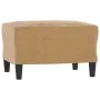 Sofá de 3 plazas con taburete de terciopelo marrón 180 cm by , Sofas - Ref: Foro24-3201062, Price: 341,96 €, Discount: %