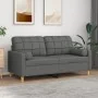 Sofá de 2 plazas con cojines tela gris oscuro 140 cm by , Sofas - Ref: Foro24-3200783, Price: 214,76 €, Discount: %