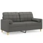 Sofá de 2 plazas con cojines tela gris oscuro 140 cm by , Sofas - Ref: Foro24-3200783, Price: 214,76 €, Discount: %