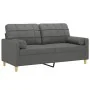 Sofá de 2 plazas con cojines tela gris oscuro 140 cm by , Sofas - Ref: Foro24-3200783, Price: 214,76 €, Discount: %