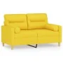 Sofá de 2 plazas con cojines tela amarillo claro 120 cm by , Sofas - Ref: Foro24-3200818, Price: 193,35 €, Discount: %