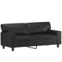Sofá de 2 plazas con cojines cuero sintético negro 140 cm by , Sofas - Ref: Foro24-3200866, Price: 261,24 €, Discount: %